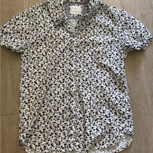 Denim & Flower Navy and White Floral Button Down Shirt